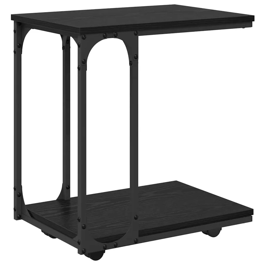Table d'appoint Chêne noir 50 x 35 x 55,5 cm Bois d'ingénierie - 2