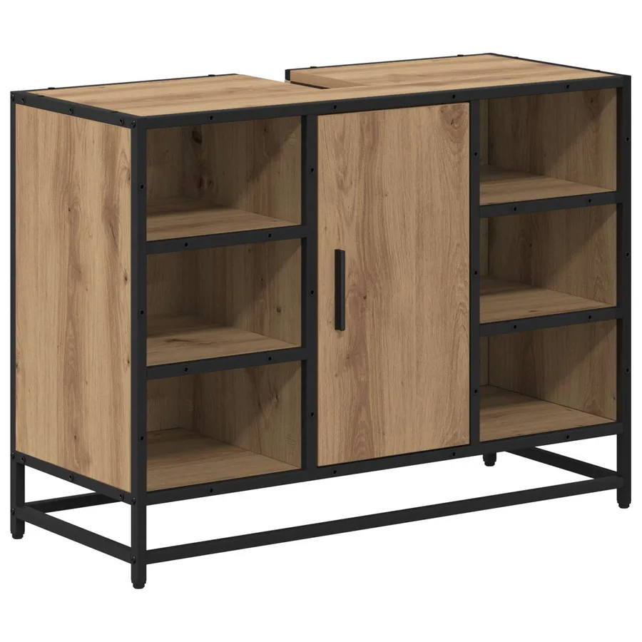 Cabinet de salle de bain Chêne artisanal 80 x 33 x 60 cm - 2