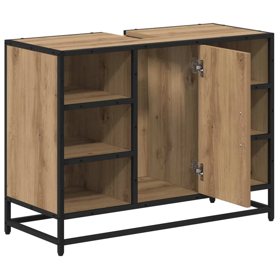 Cabinet de salle de bain Chêne artisanal 80 x 33 x 60 cm - 5