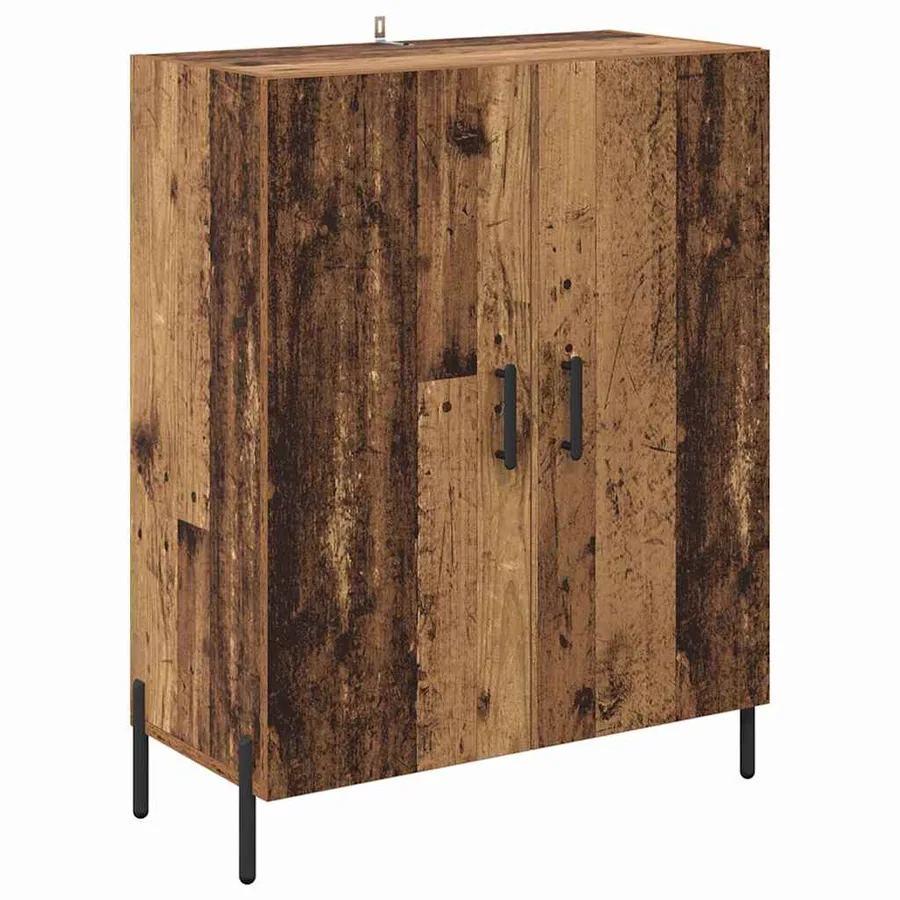 Haut Armoire 2 pcs Bois Ancien Bois d'ingénierie - 6
