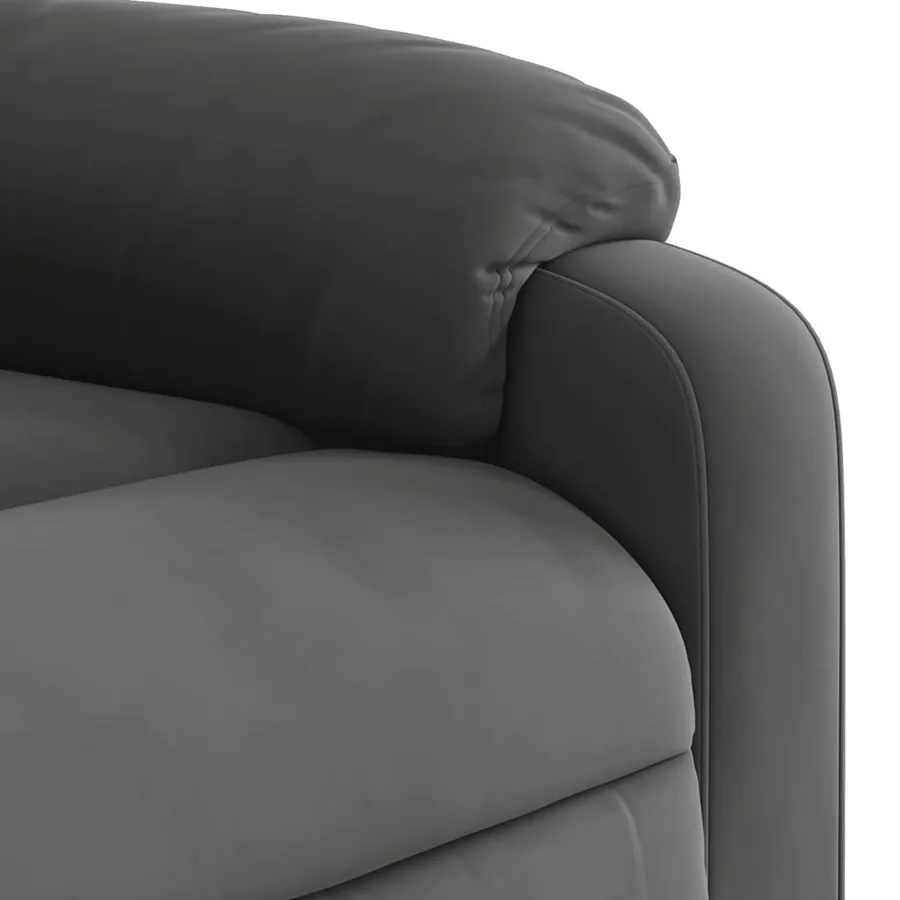 Fauteuil inclinable de massage gris foncé tissu microfibre - 10