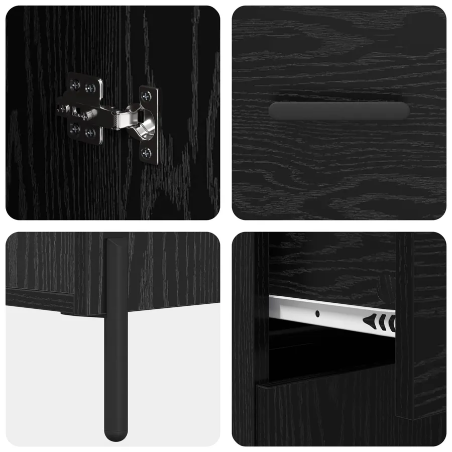 Haut Armoire Chêne noir 69,5 x 34 x 180 cm Bois d'ingénierie - 11