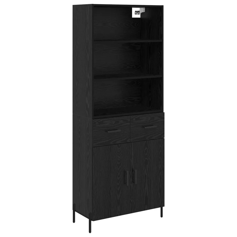 Haut Armoire Chêne noir 69,5 x 34 x 180 cm Bois d'ingénierie - 2