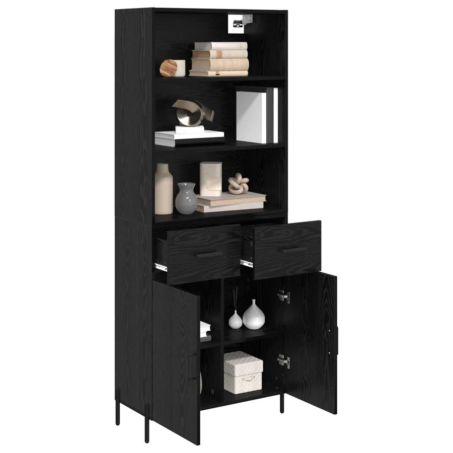 Haut Armoire Chêne noir 69,5 x 34 x 180 cm Bois d'ingénierie - 3