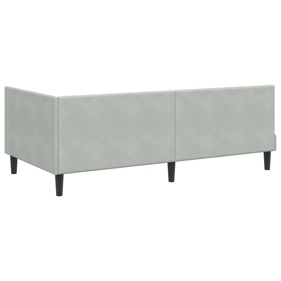 Cadre de lit d'angle Gris clair 90 cm x 200 cm Velours - 7