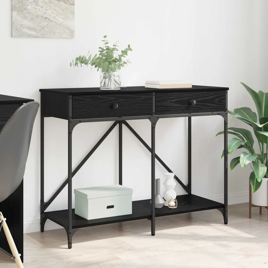 Table console Chêne noir 100 x 39 x 78,5 cm Bois d'ingénierie