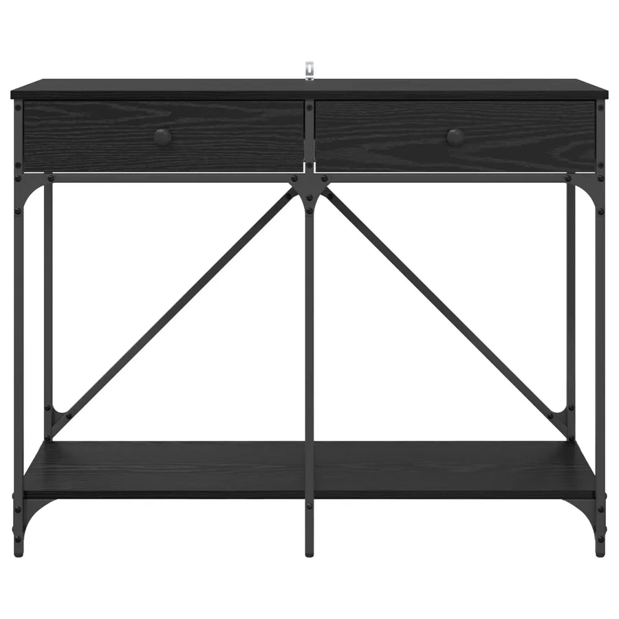 Table console Chêne noir 100 x 39 x 78,5 cm Bois d'ingénierie - 6