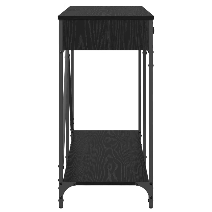 Table console Chêne noir 100 x 39 x 78,5 cm Bois d'ingénierie - 7