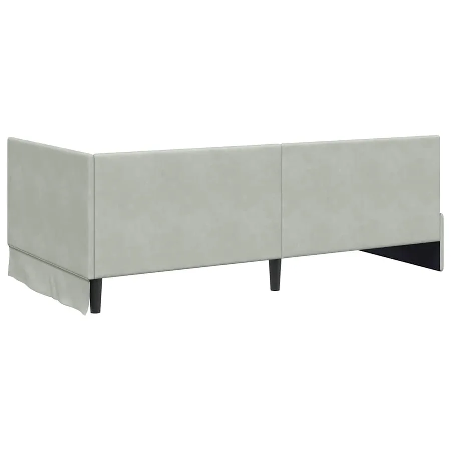Cadre de lit d'angle Gris clair 100 cm x 200 cm Velours - 7