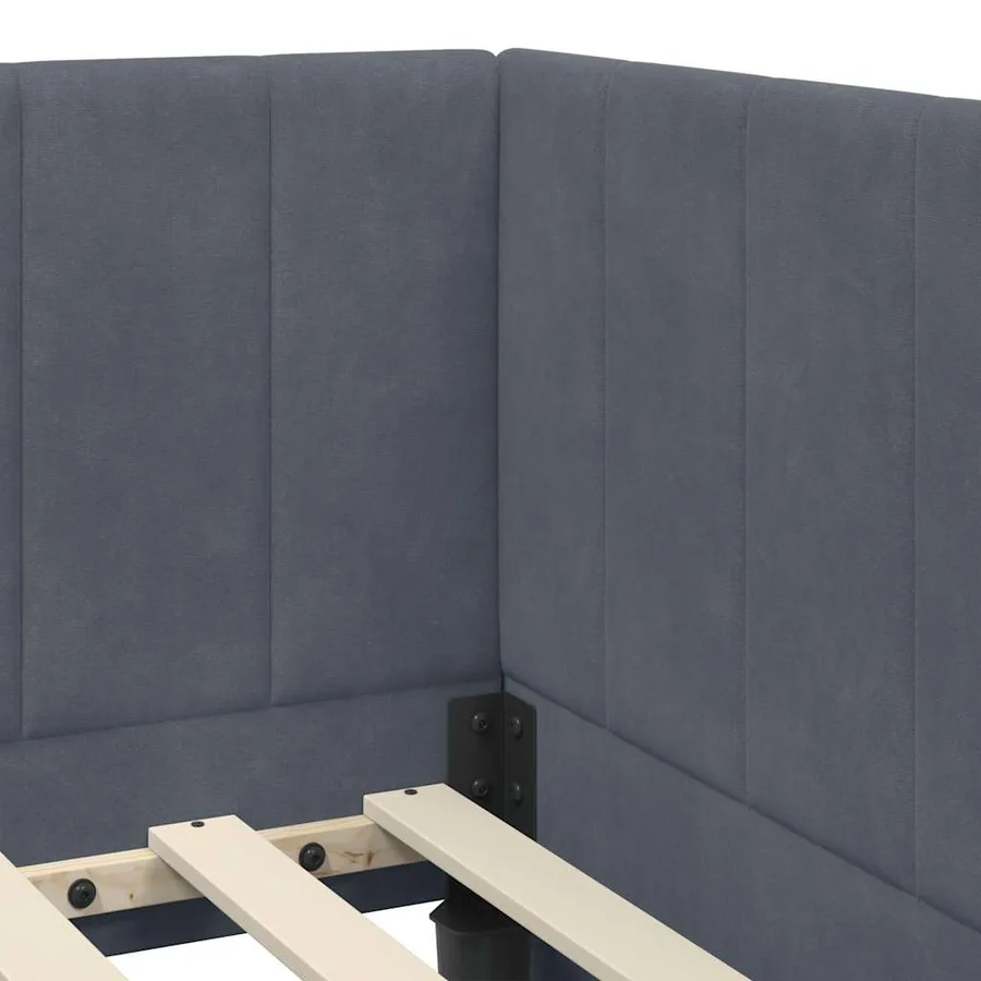 Cadre de lit d'angle avec matelas 2 pcs Gris Velours - 10