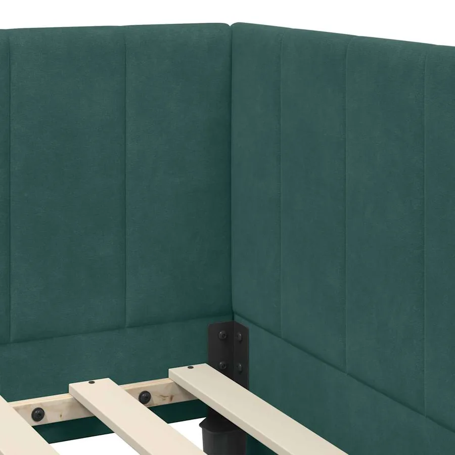 Cadre de lit d'angle avec matelas 2 pcs Vert Velours - 10