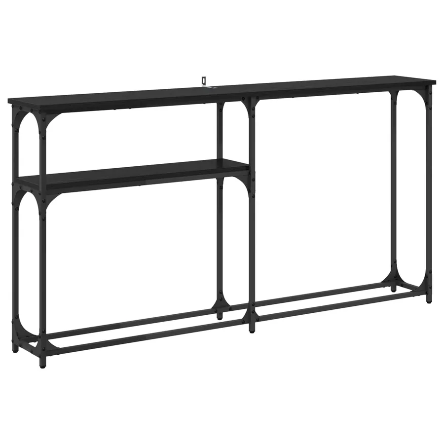 TableConsole Chêne noir 146 x 22.5 x 75 cm Bois d'ingénierie - 2