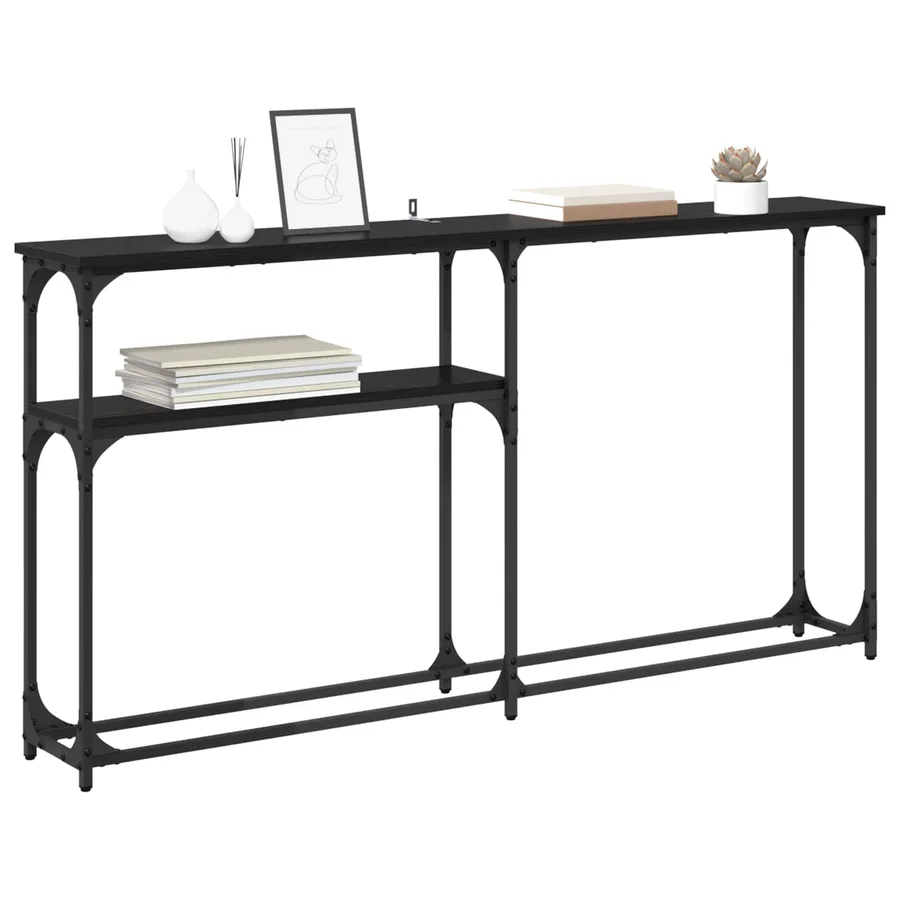 TableConsole Chêne noir 146 x 22.5 x 75 cm Bois d'ingénierie - 3