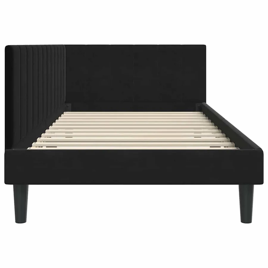Cadre de lit d'angle Noir 90 cm x 190 cm Velours - 6