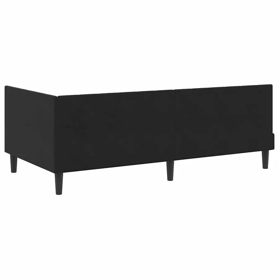 Cadre de lit d'angle Noir 90 cm x 190 cm Velours - 7