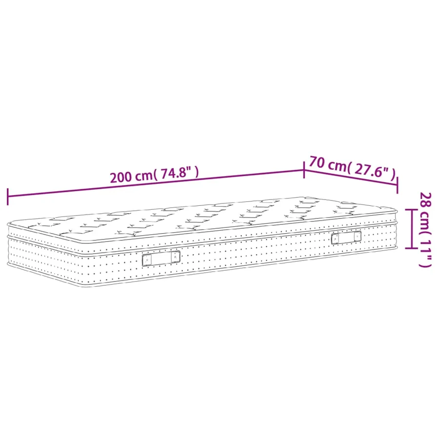 Matelas à ressorts ensachés moyen 70x200 cm - 9