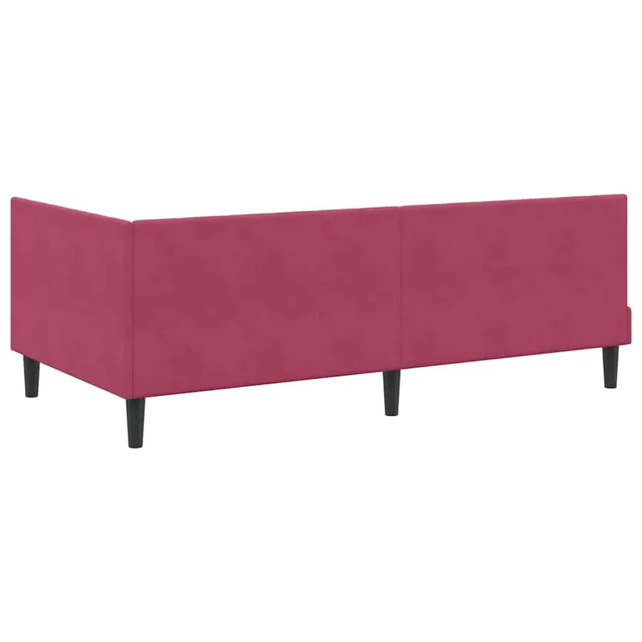 Cadre de lit d'angle Bordeaux 100 cm x 200 cm Velours - 7