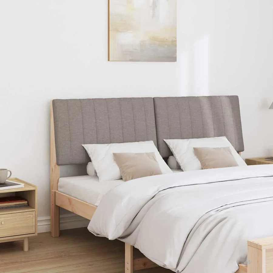 Tête de lit capitonnée Taupe 160 cm Pin massif - 3