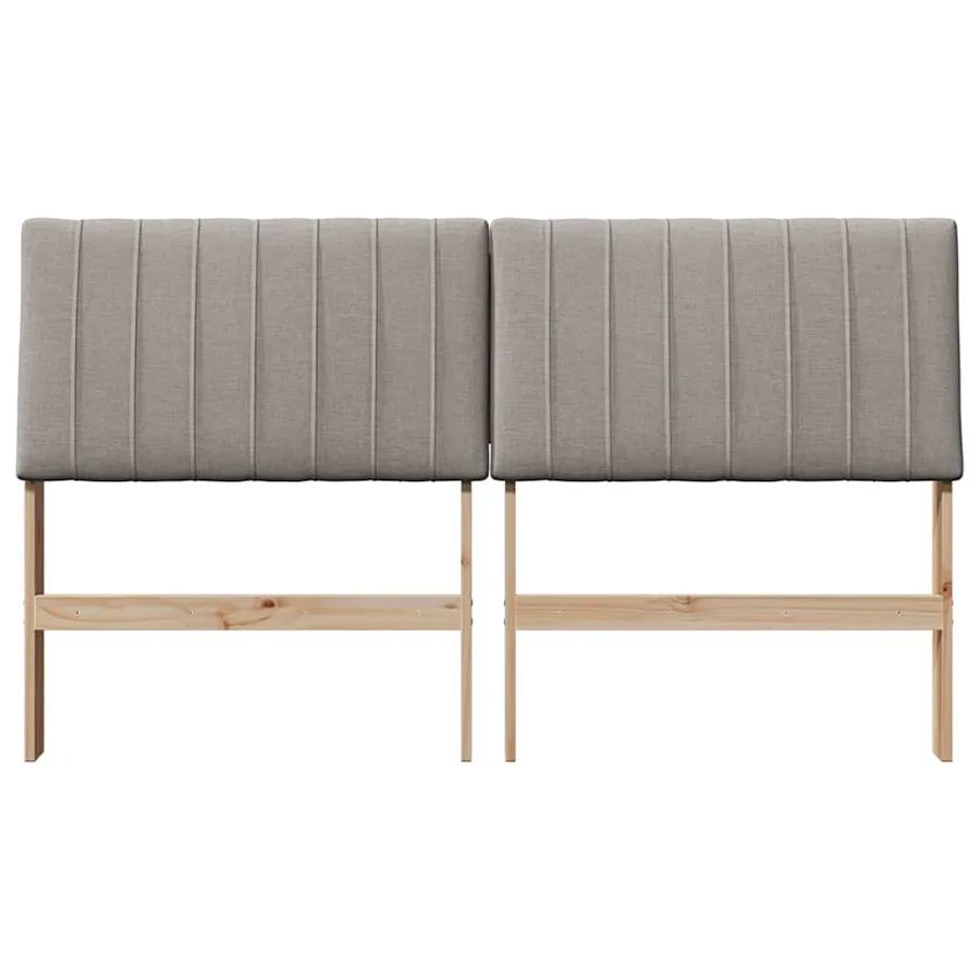 Tête de lit capitonnée Taupe 160 cm Pin massif - 4