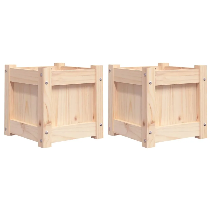 Jardinières 2 pcs bois de pin massif - 2