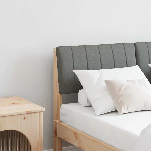 Tête de lit capitonnée Gris foncé 120 cm Pin massif