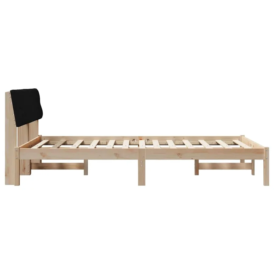 Cadre de lit Marron et noir 140 x 200 cm Bois massif en pin - 6