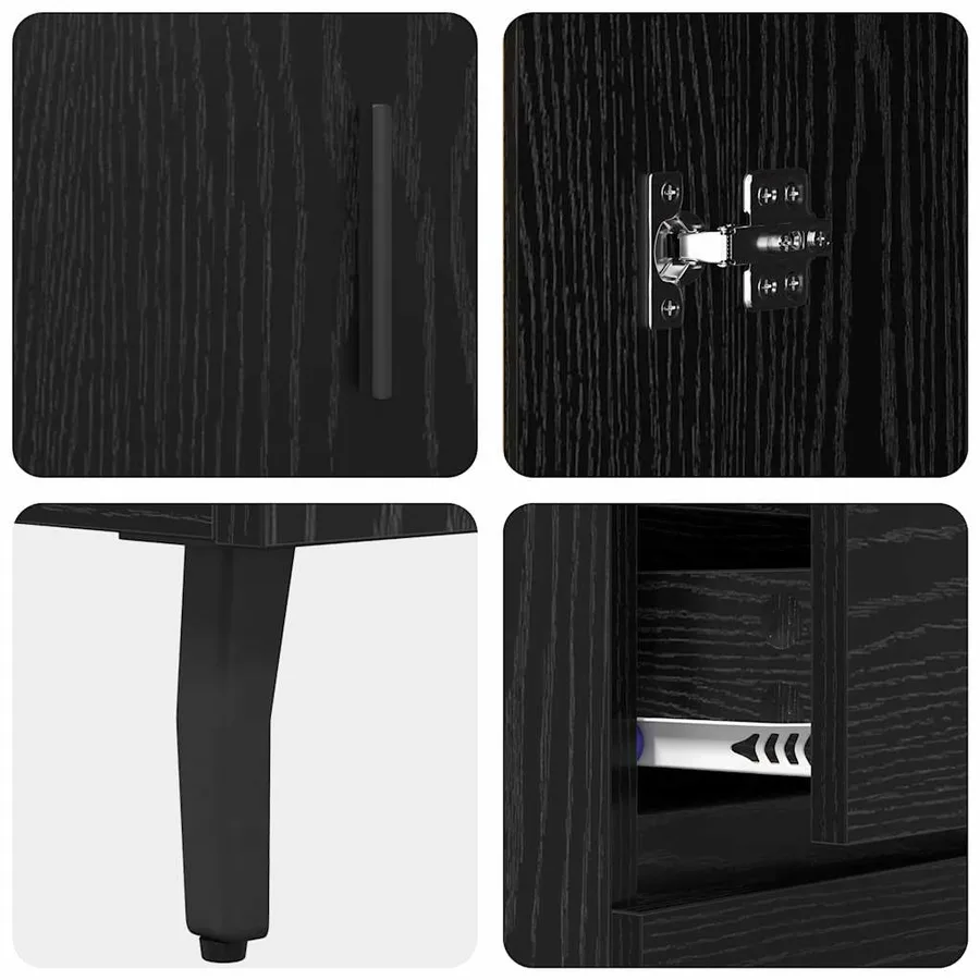 Haut Armoire avec tiroir Chêne noir 69,5 x 34 x 180 cm - 11