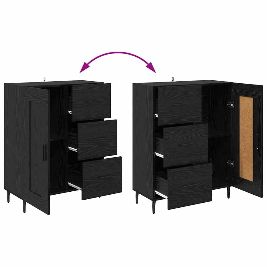 Haut Armoire avec tiroir Chêne noir 69,5 x 34 x 180 cm - 13
