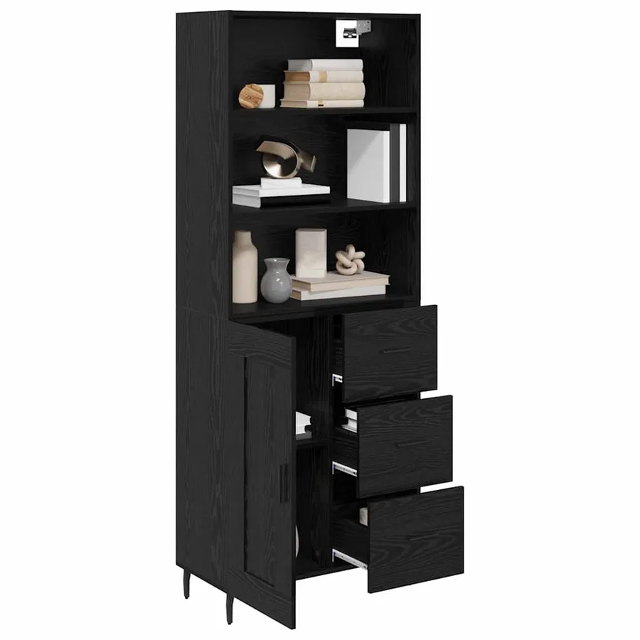 Haut Armoire avec tiroir Chêne noir 69,5 x 34 x 180 cm - 3