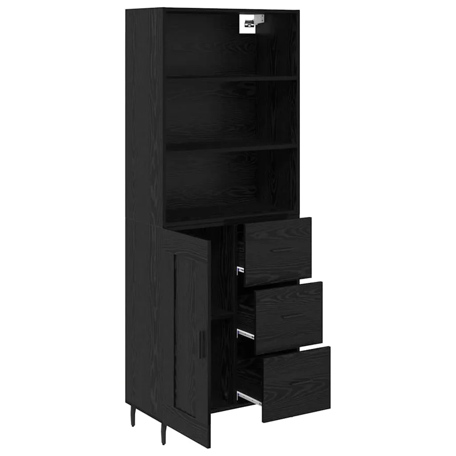 Haut Armoire avec tiroir Chêne noir 69,5 x 34 x 180 cm - 5