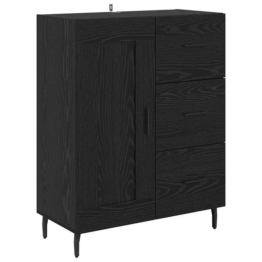 Haut Armoire avec tiroir Chêne noir 69,5 x 34 x 180 cm - 6