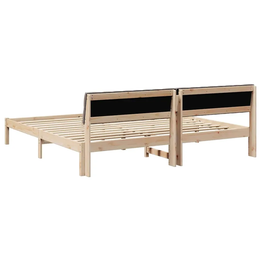 Cadre de lit Marron et taupe 200 x 200 cm Bois massif en pin - 7