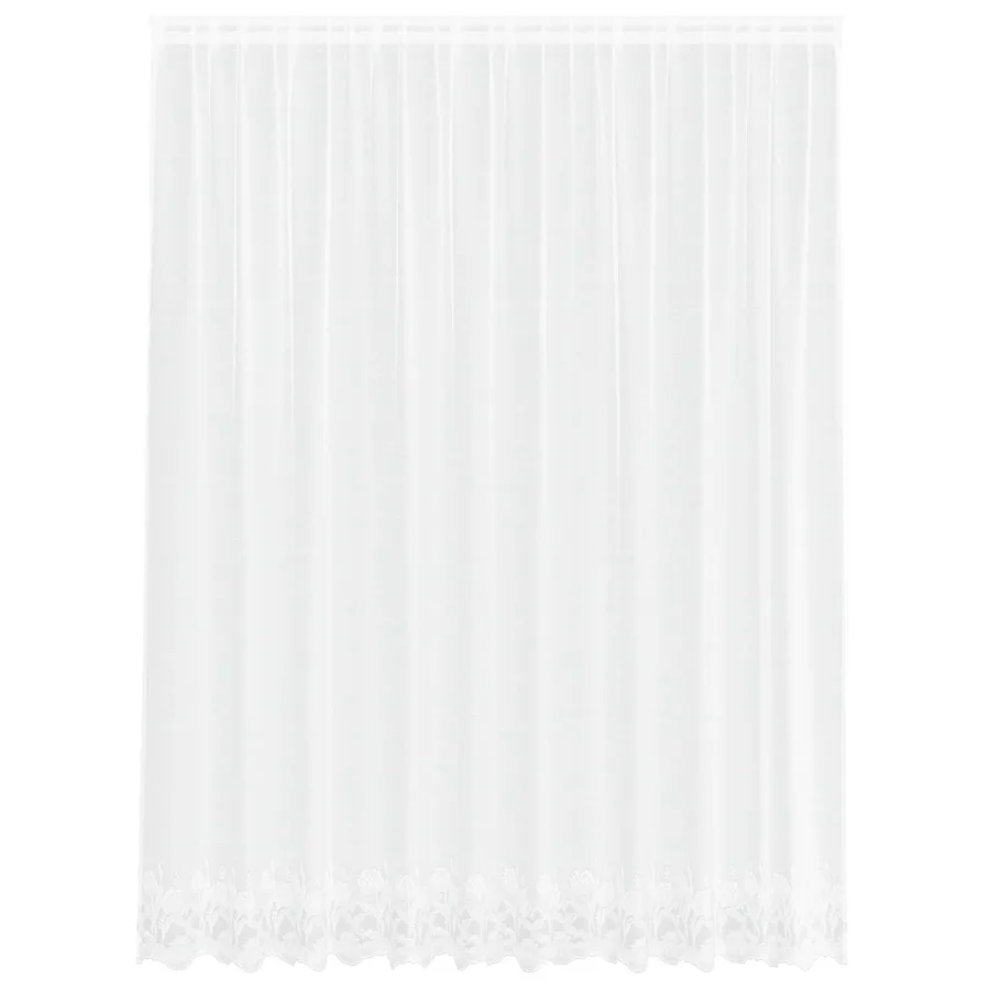 Rideau en Dentelle Floral Blanc 240 x 300 cm Polyester - 2