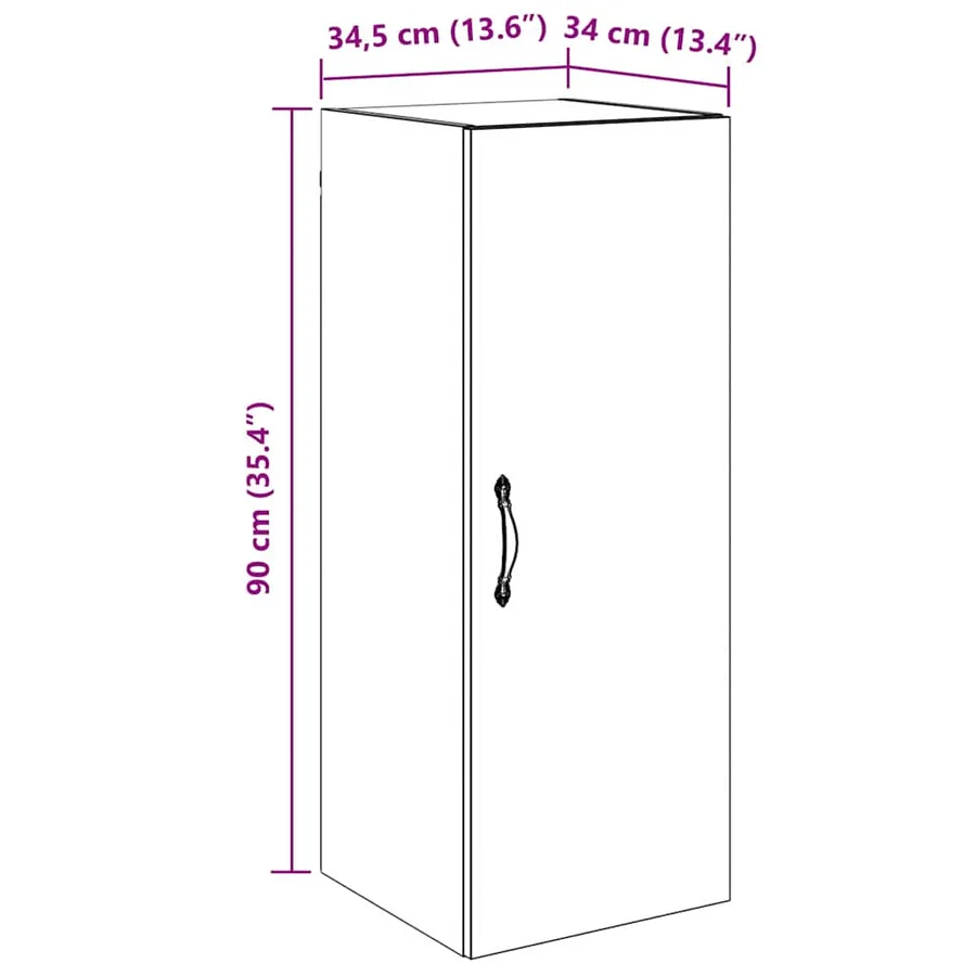 Meuble mural Bois Ancien 34,5 x 34 x 90 cm Bois d'ingénierie - 12