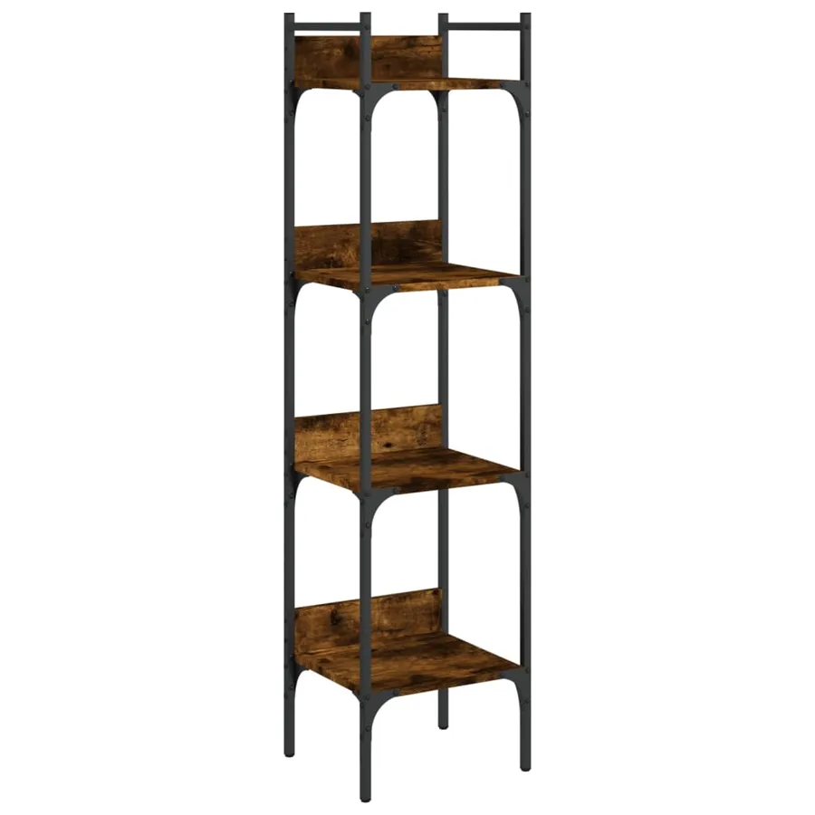 Bibliothèque à 4 niveaux chêne 35x30x138,5 cm bois d'ingénierie - 2