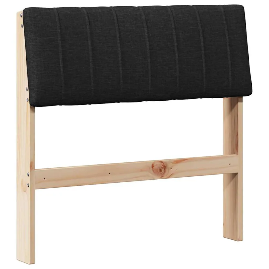Tête de lit capitonnée Noir 75 cm Pin massif - 2