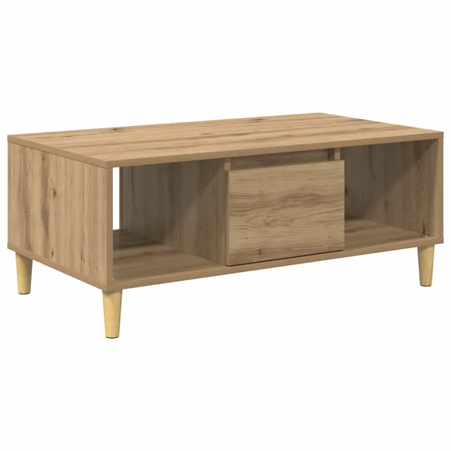 Table basse Chêne artisanal 90 x 50 x 26,5 cm Bois d'ingénierie - 2