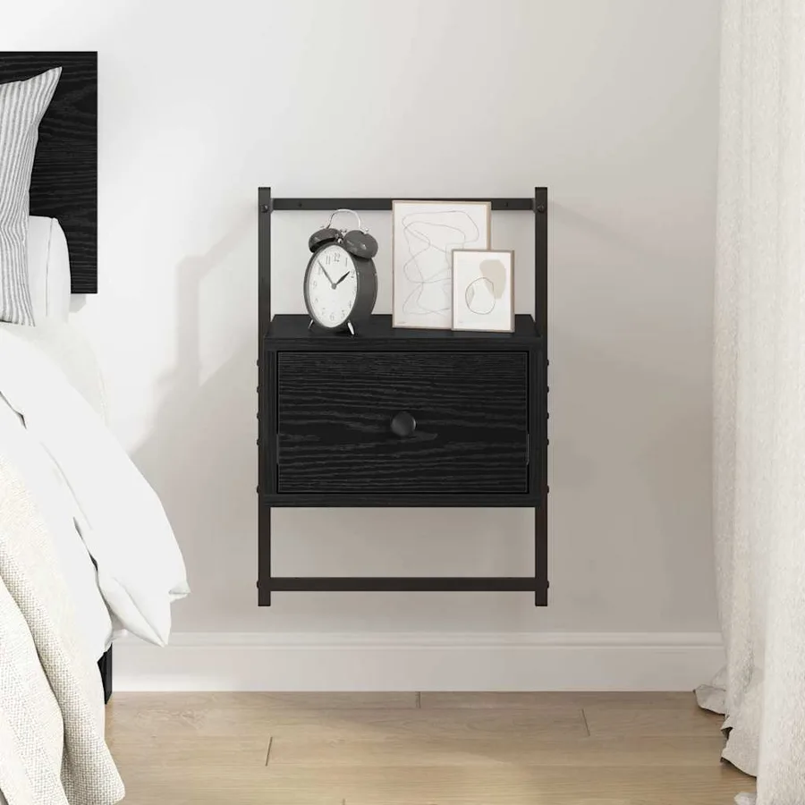 Cabinet de chevet Chêne noir 35 x 30 x 51 cm Bois d'ingénierie - 4
