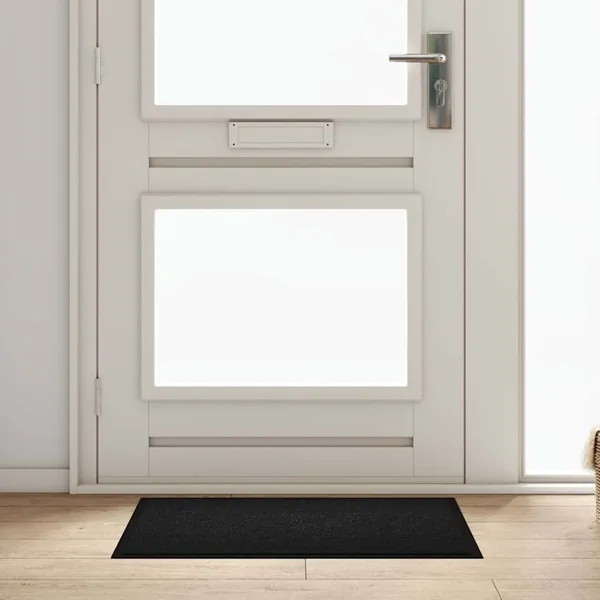 Tapis de porte Noir 60 x 40 x 1.2 cm Tissu en teddy