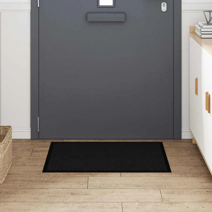 Tapis de porte Noir 60 x 40 x 1.2 cm Tissu en teddy - 3