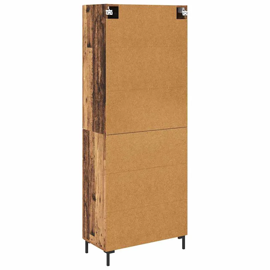 Haut Armoire avec tiroir 2 pcs Bois Ancien Bois d'ingénierie - 8