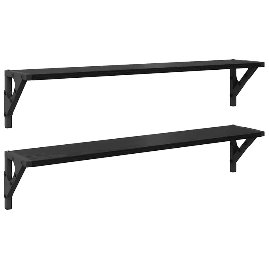 Étagères Murales 2 pcs Chêne noir 80 x 15 x 15,5 cm - 2