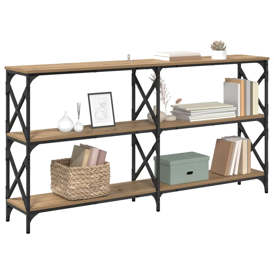 Table console Chêne artisanal 156 x 28 x 80,5 cm - 3