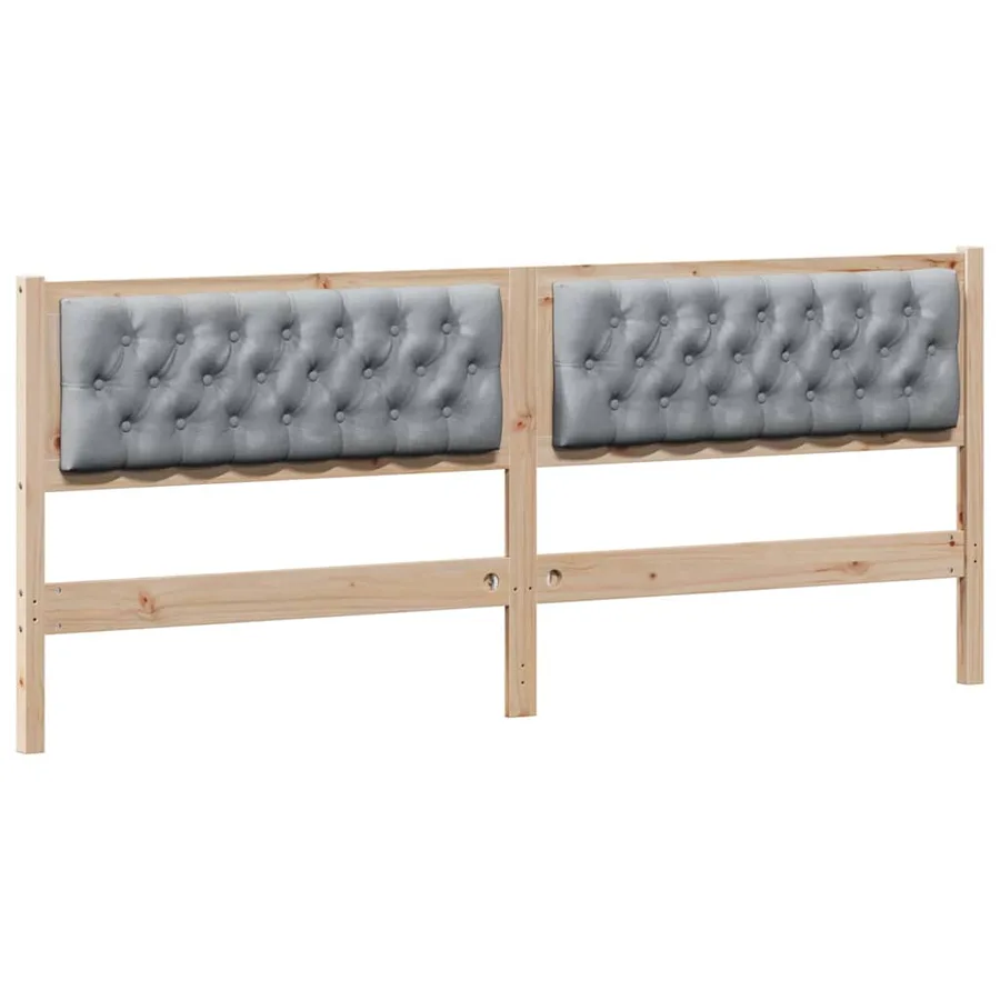 Tête de lit Marron et gris clair 200 cm Bois massif en pin - 2