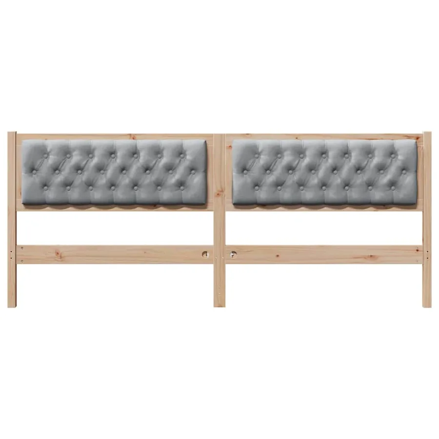 Tête de lit Marron et gris clair 200 cm Bois massif en pin - 4