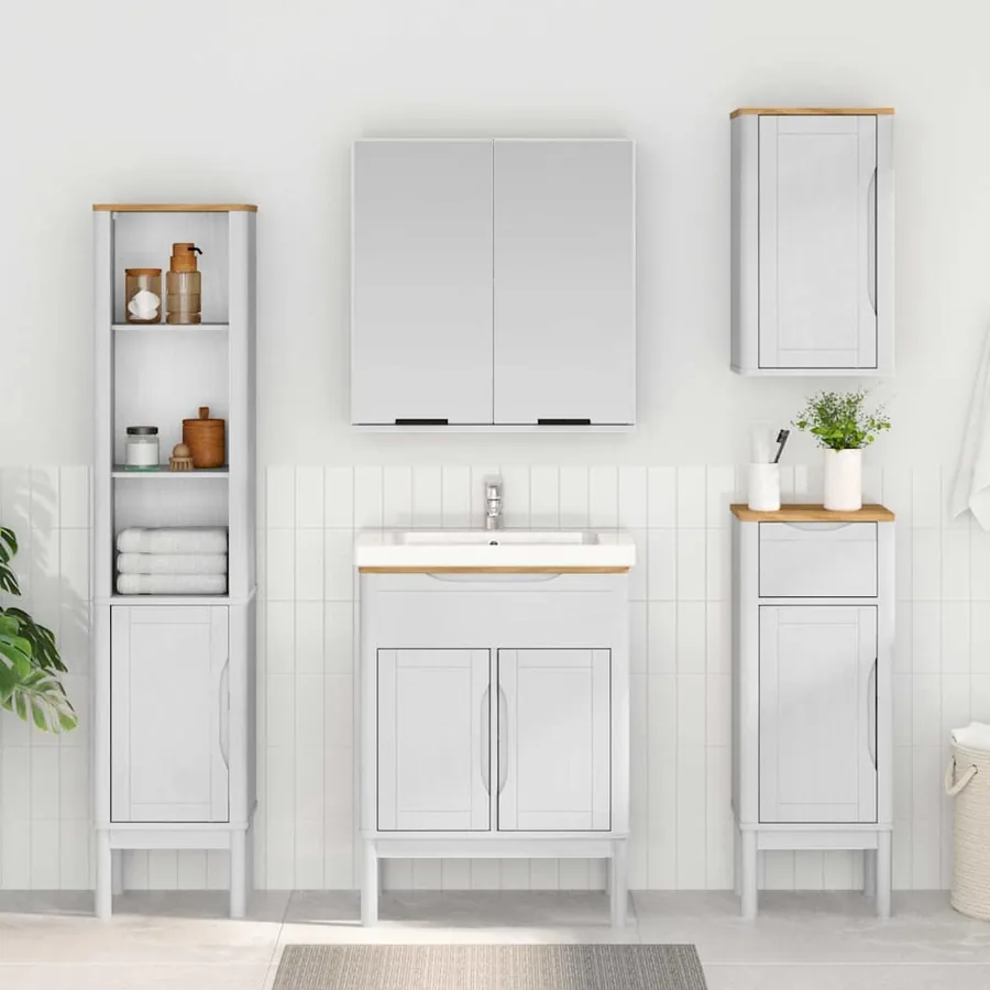 Meuble de salle de bain haut FLORO Blanc 35 x 30 x 160 cm