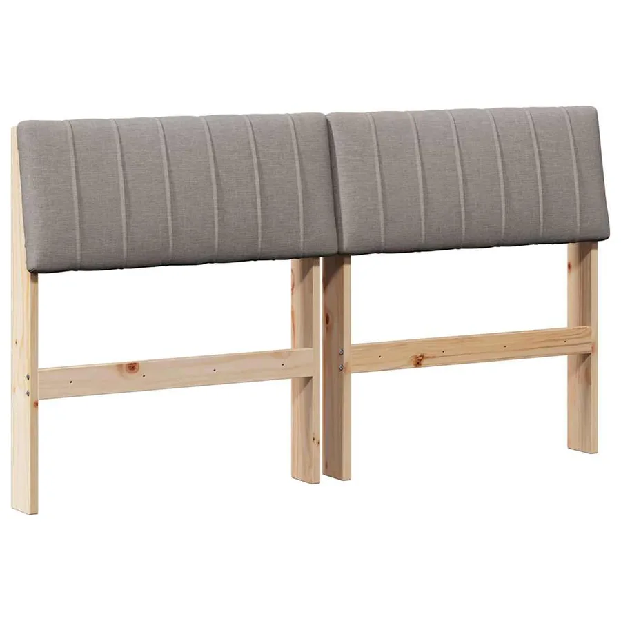 Tête de lit capitonnée Taupe 135 cm Pin massif - 2