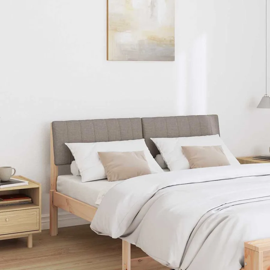 Tête de lit capitonnée Taupe 135 cm Pin massif - 3