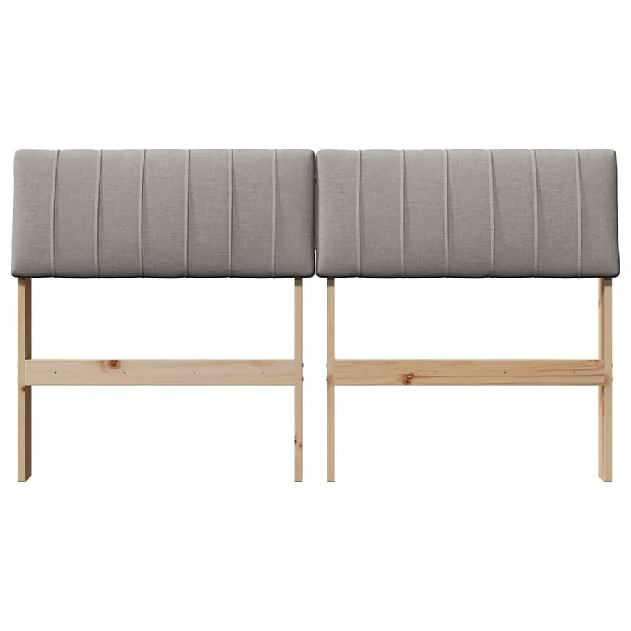 Tête de lit capitonnée Taupe 135 cm Pin massif - 4