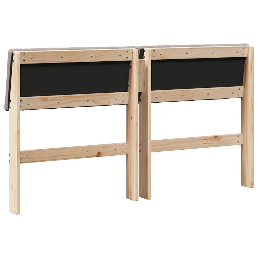 Tête de lit capitonnée Taupe 135 cm Pin massif - 6